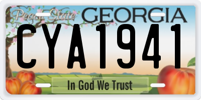 GA license plate CYA1941