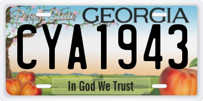 GA license plate CYA1943