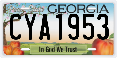 GA license plate CYA1953