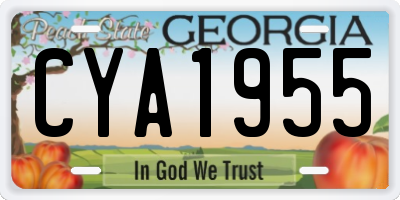 GA license plate CYA1955