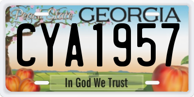 GA license plate CYA1957