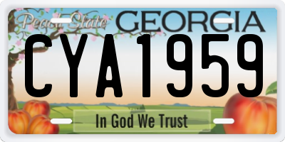 GA license plate CYA1959