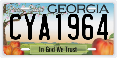 GA license plate CYA1964