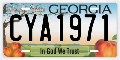 GA license plate CYA1971