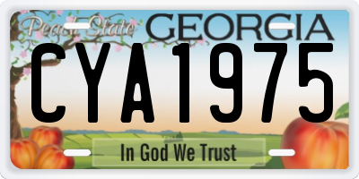 GA license plate CYA1975