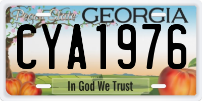 GA license plate CYA1976