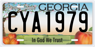 GA license plate CYA1979