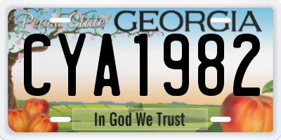GA license plate CYA1982