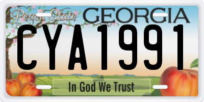 GA license plate CYA1991