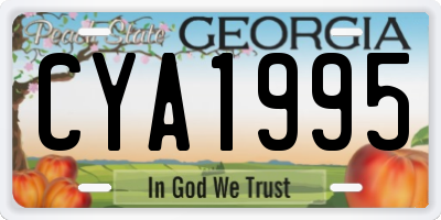 GA license plate CYA1995