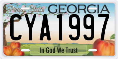 GA license plate CYA1997