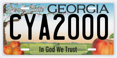 GA license plate CYA2000
