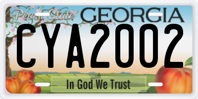 GA license plate CYA2002