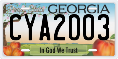 GA license plate CYA2003