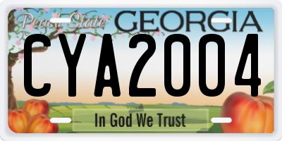 GA license plate CYA2004