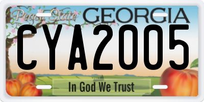 GA license plate CYA2005