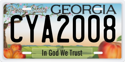 GA license plate CYA2008