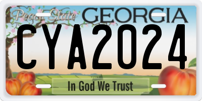 GA license plate CYA2024