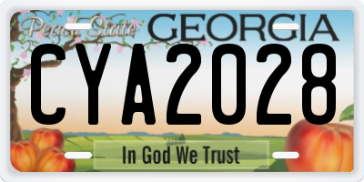 GA license plate CYA2028