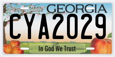 GA license plate CYA2029