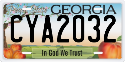GA license plate CYA2032