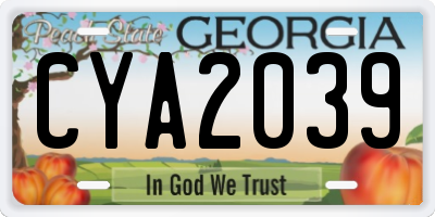 GA license plate CYA2039