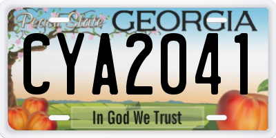 GA license plate CYA2041