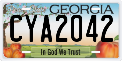GA license plate CYA2042