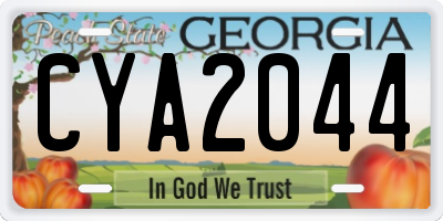 GA license plate CYA2044