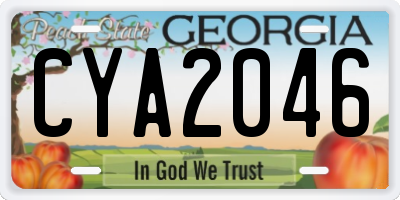GA license plate CYA2046
