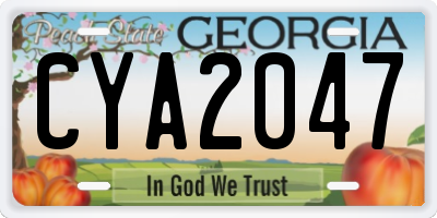GA license plate CYA2047