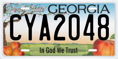 GA license plate CYA2048