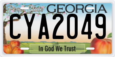 GA license plate CYA2049