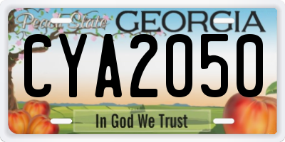 GA license plate CYA2050