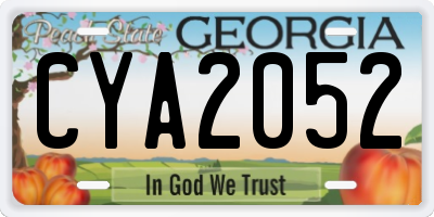 GA license plate CYA2052