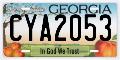 GA license plate CYA2053