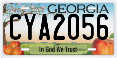 GA license plate CYA2056