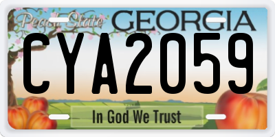 GA license plate CYA2059