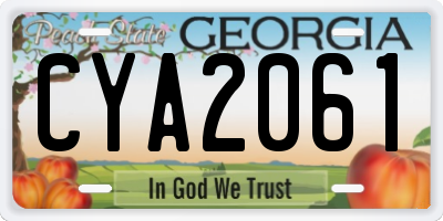 GA license plate CYA2061