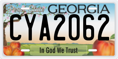 GA license plate CYA2062