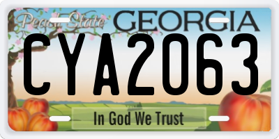 GA license plate CYA2063
