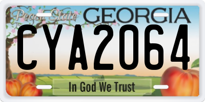 GA license plate CYA2064