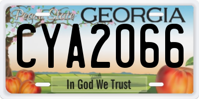 GA license plate CYA2066