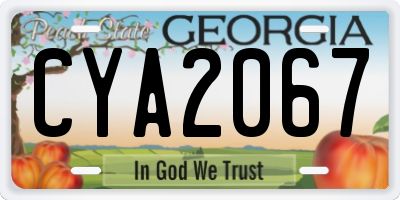 GA license plate CYA2067