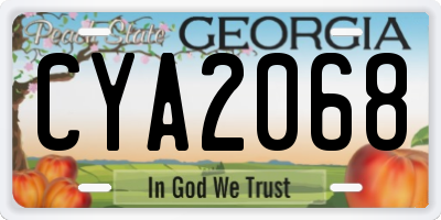 GA license plate CYA2068