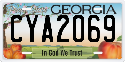 GA license plate CYA2069