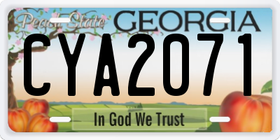 GA license plate CYA2071