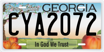 GA license plate CYA2072