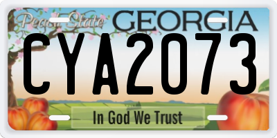GA license plate CYA2073