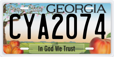 GA license plate CYA2074
